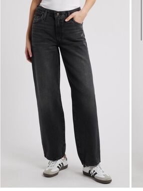 Levis black “shrink up” baggy dad straight leg jeans
